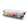 First In condiment holder 6 black plastic trays cm 51x16.5x16.5