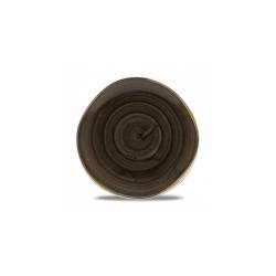 Piatto coupe Stonecast Patina Organic Churchill in ceramica vetrificata nera cm 25,3