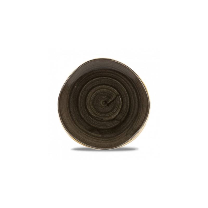 Piatto coupe Stonecast Patina Organic Churchill in ceramica vetrificata nera cm 25,3
