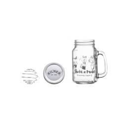 Milk & Shake Kilner glass jar with aluminum cap and steel spring cl 54