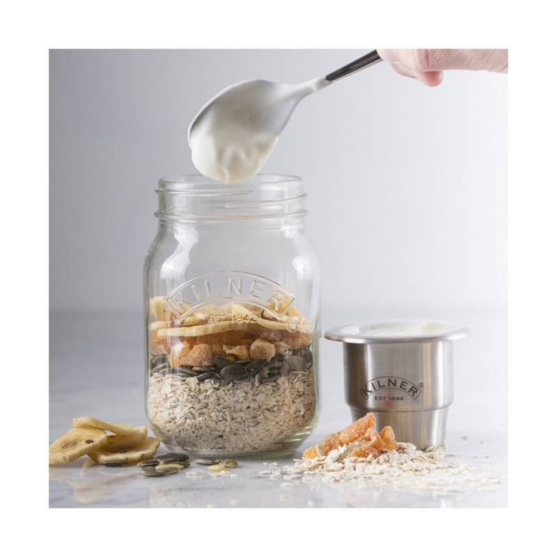 Snack on the Go Kilner glass jar with aluminum cap and steel insert cl 50