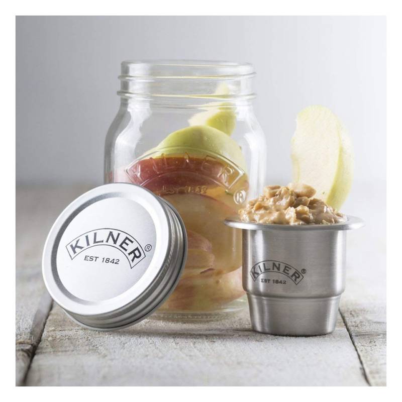 Barattolo Snack on the Go Kilner in vetro con tappo in alluminio e inserto in acciaio cl 50