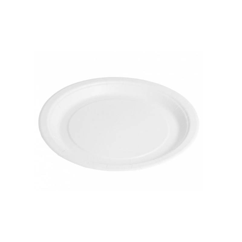 Bio-lackierter weißer Pappteller 18 cm