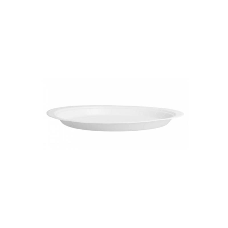 Assiette en papier blanc bio-laqué 18 cm