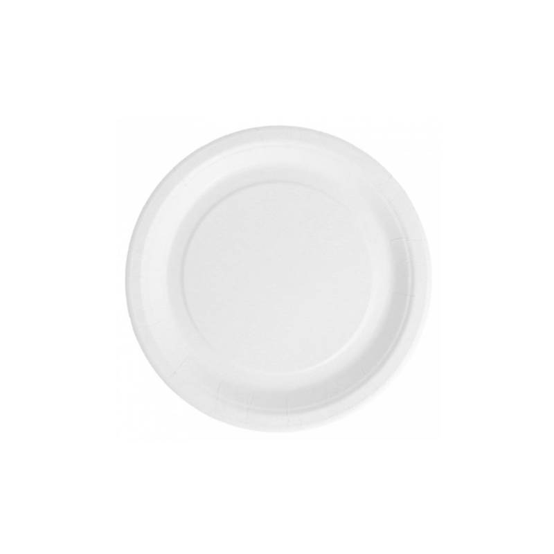 Bio-lackierter weißer Pappteller 18 cm