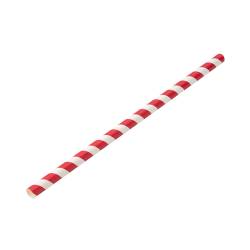Jumbo biodegradable paper straws with white and red spiral decoration cm 23x0.9