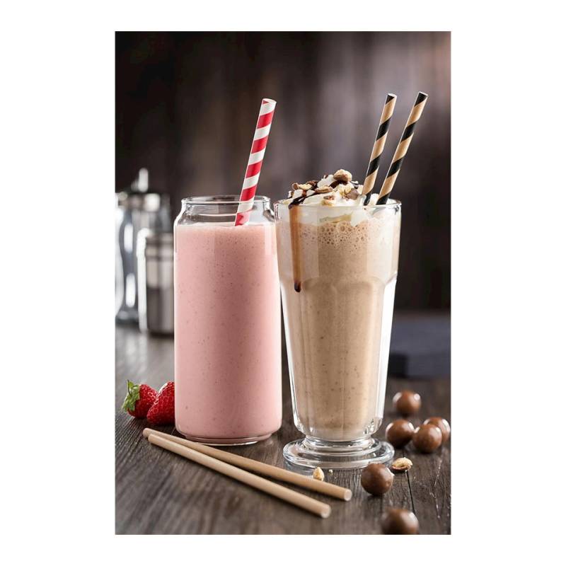 Jumbo biodegradable paper straws with white and red spiral decoration cm 23x0.9