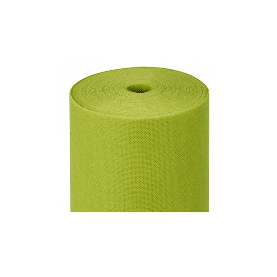 Lime green spunbond pre-cut tablecloth roll mt 50.4x1.2