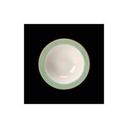 Steelite Performance Rio white vitrified ceramic bowl with green band 6.50 inch