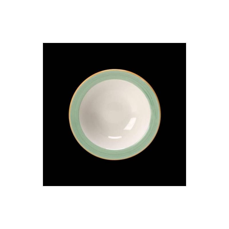 Bowl Performance Rio Steelite in cermica vetrificata bianca con fascia verde cm 16,5
