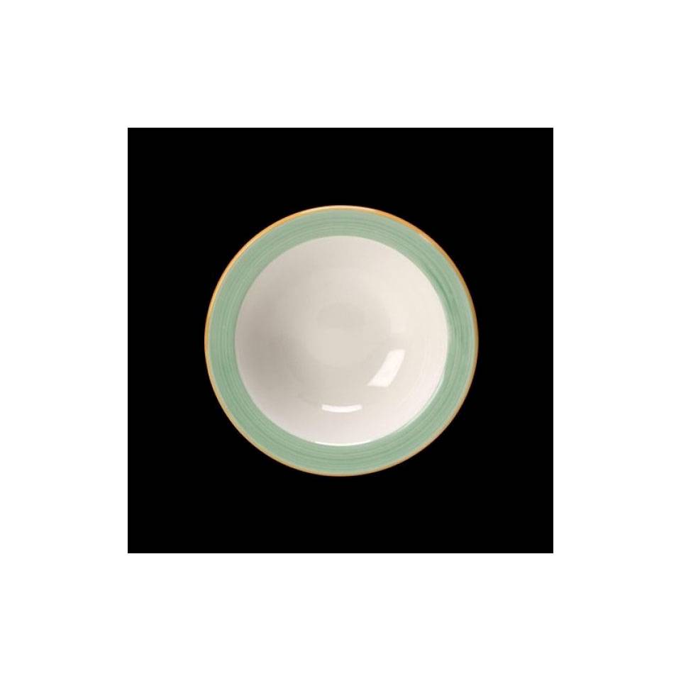 Bowl Performance Rio Steelite in cermica vetrificata bianca con fascia verde cm 16,5