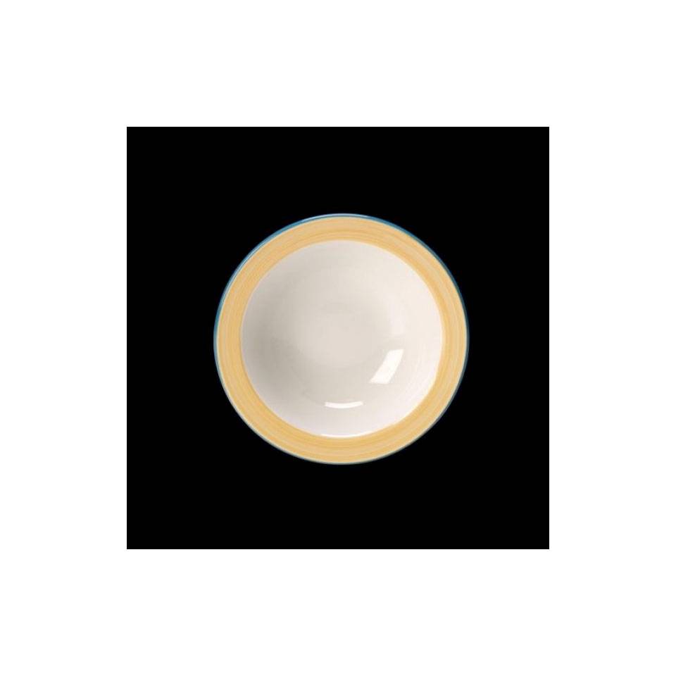 Steelite Performance Rio white vitrified ceramic bowl with yellow band 6.50 inch