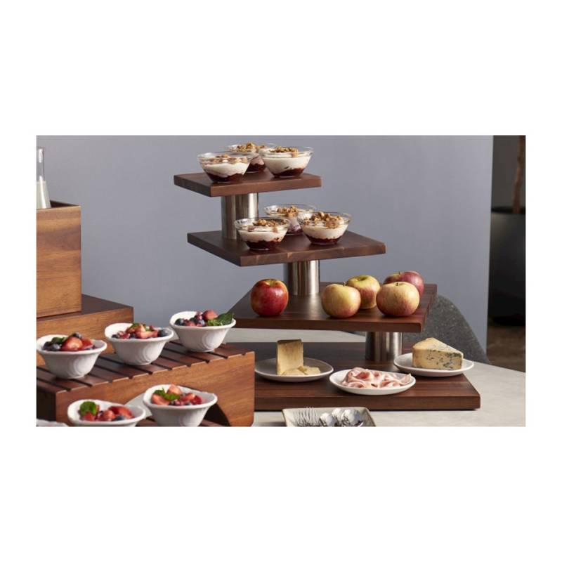 Creations Steelite buffet display stand with 4 wooden shelves cm 39.5x46