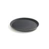 Black fiberglass reinforced non-slip round tray 35 cm