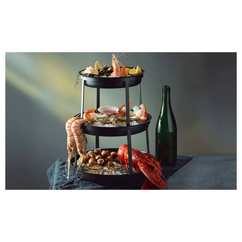 Steelite 3 tier Seafood Stand Black metal seafood stand cm 40