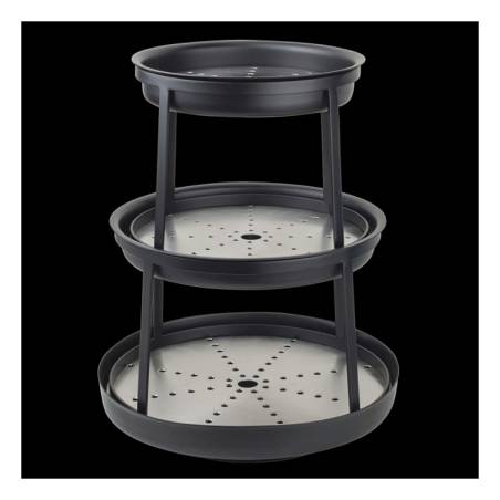 Alzata 3 piani Seafood Stand Steelite per frutti di mare in metallo nero cm 40