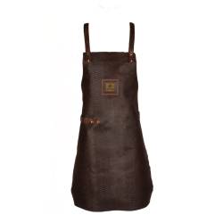 Kolos crossback apron with brown leather bib cm 62x84