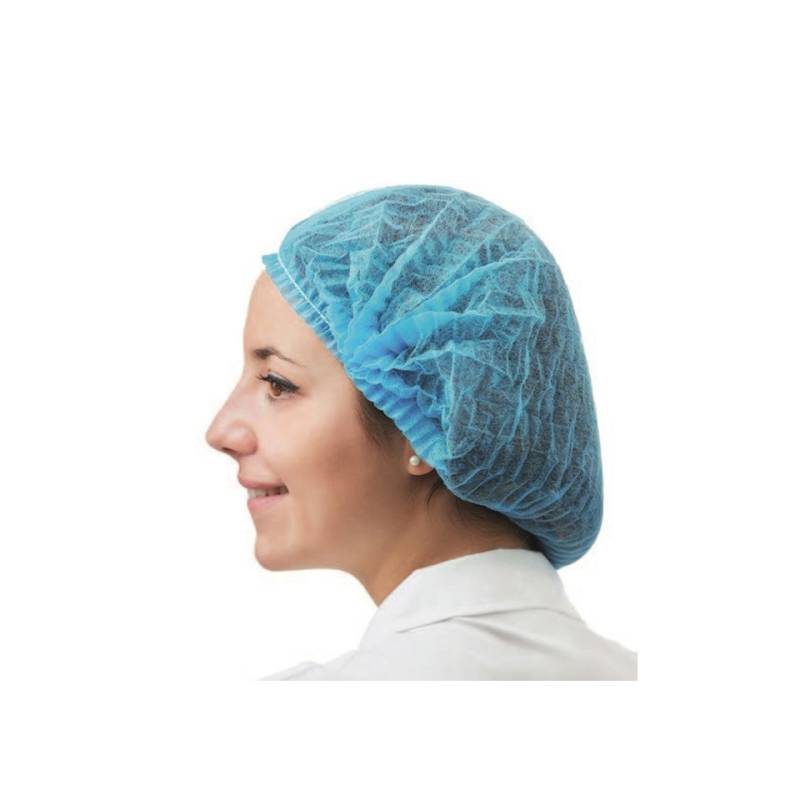 Gorro desechable TNT plisado azul claro