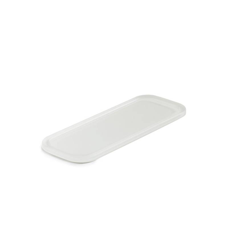 Vassoio rettangolare Mealplak in Nacryl® bianco cm 24,5x9x1