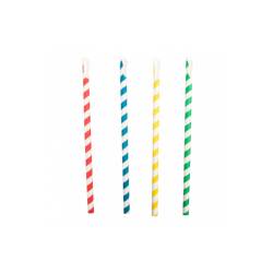 Paper straws with spiral decoration paddle assorted colors cm 21x0.8