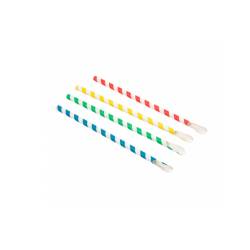 Paper straws with spiral decoration paddle assorted colors cm 21x0.8