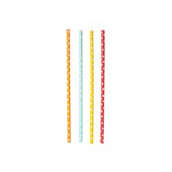 Cannucce biodegradabili in carta decoro a pois colori assortiti cm 21x0,6