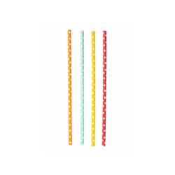 Cannucce biodegradabili in carta decoro a pois colori assortiti cm 21x0,6