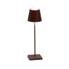 Lampada ricaricabile da tavolo Poldina Zafferano in alluminio corten cm 38