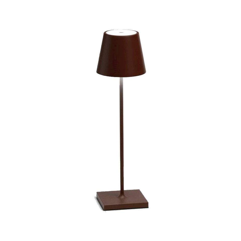 Poldina Zafferano rechargeable table lamp in aluminum corten cm 38