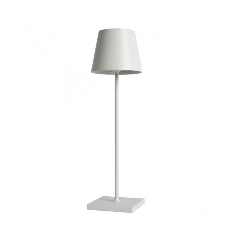 Poldina Zafferano rechargeable table lamp in white aluminum 38 cm