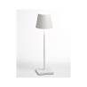 Poldina Zafferano rechargeable table lamp in white aluminum 38 cm