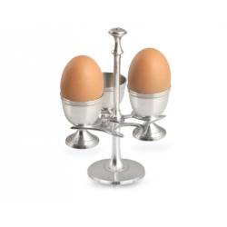 Set of 4 brass Sheffield egg cups with stand 9x9x17 cm