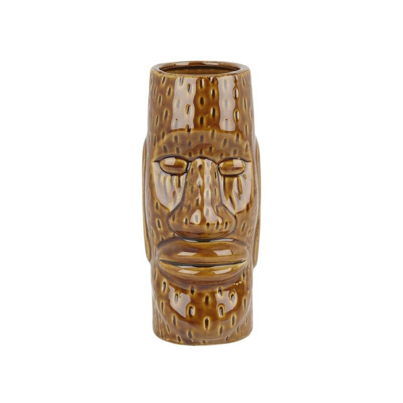 Tiki mug Easter Island brown ceramic cl 45
