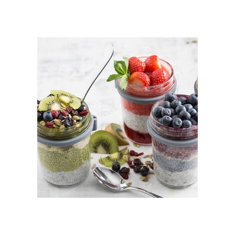 Kilner glass breakfast jar with stainless steel spoon 35 cl