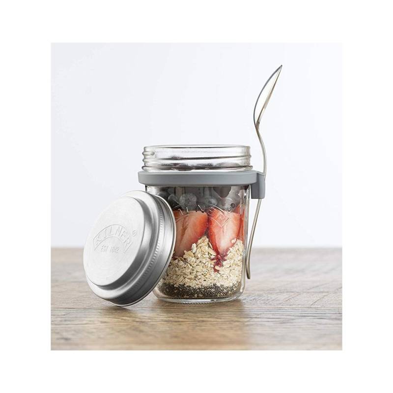 Kilner glass breakfast jar with stainless steel spoon 35 cl