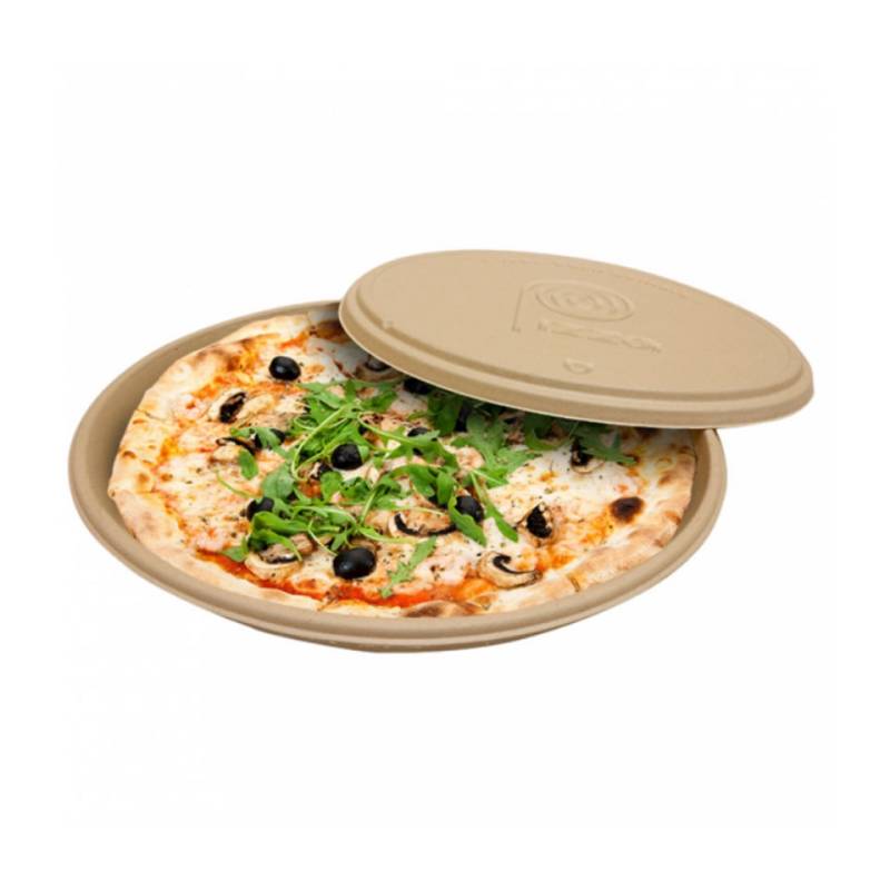 Bionic pizza plate in natural bagasse cm 35.7