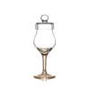 Amber Glass whiskey goblet with lid and stem cl 10