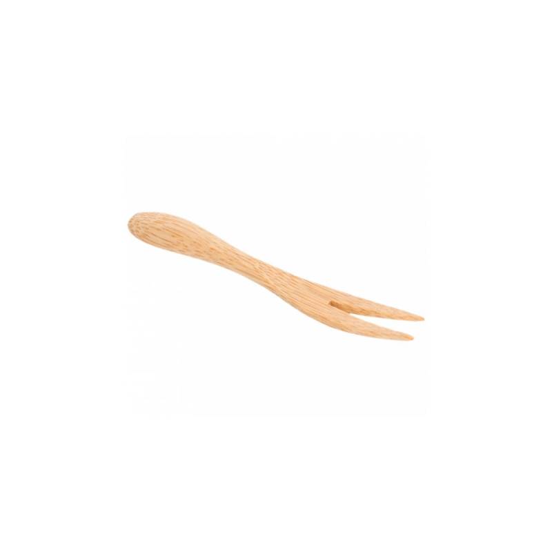 Mini forchetta a 2 punte in bamboo cm 9