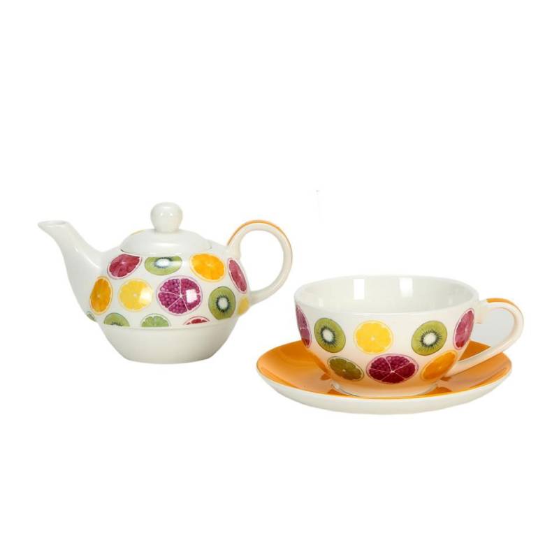 Tea For One Frutti Gialli in porcellana decorata