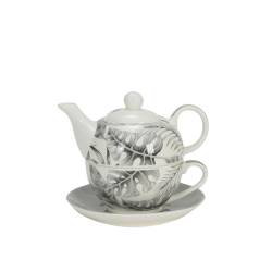 Tea For One Giungla grigia in porcellana decorata