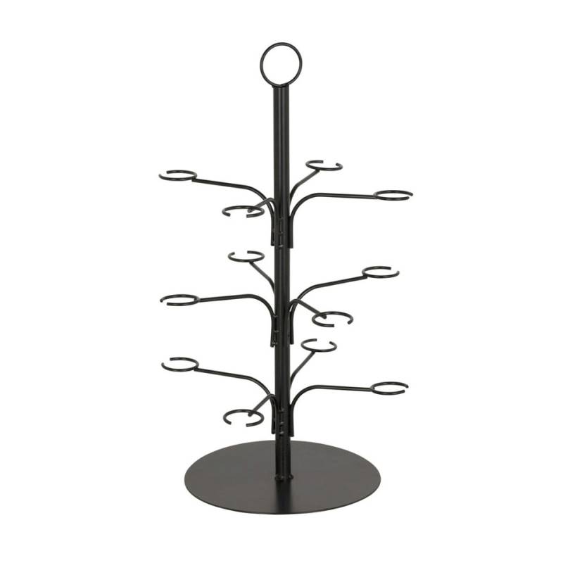 Alzata porta calici ad albero 12 posti in metallo nero cm 55x33,5