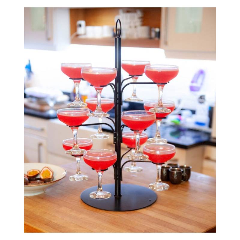 Soporte de árbol de 12 plazas de metal negro 55x33,5 cm