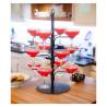 Black metal 12 place tree wine rack 55x33.5 cm