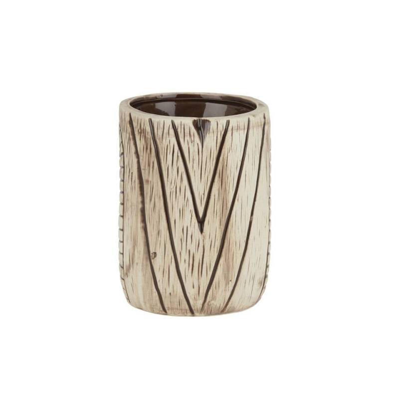 Tiki mug Toscano Lono in ceramica beige e marrone cl 45