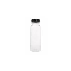Transparent pet bottle with black cap cl 25