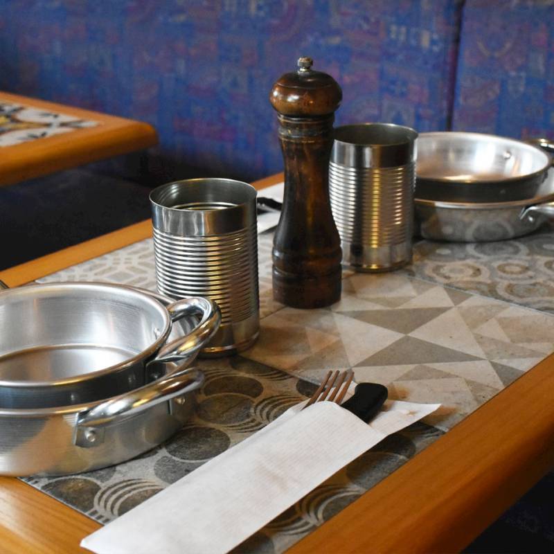 Plat de service en aluminium avec 2 poignées cm 16