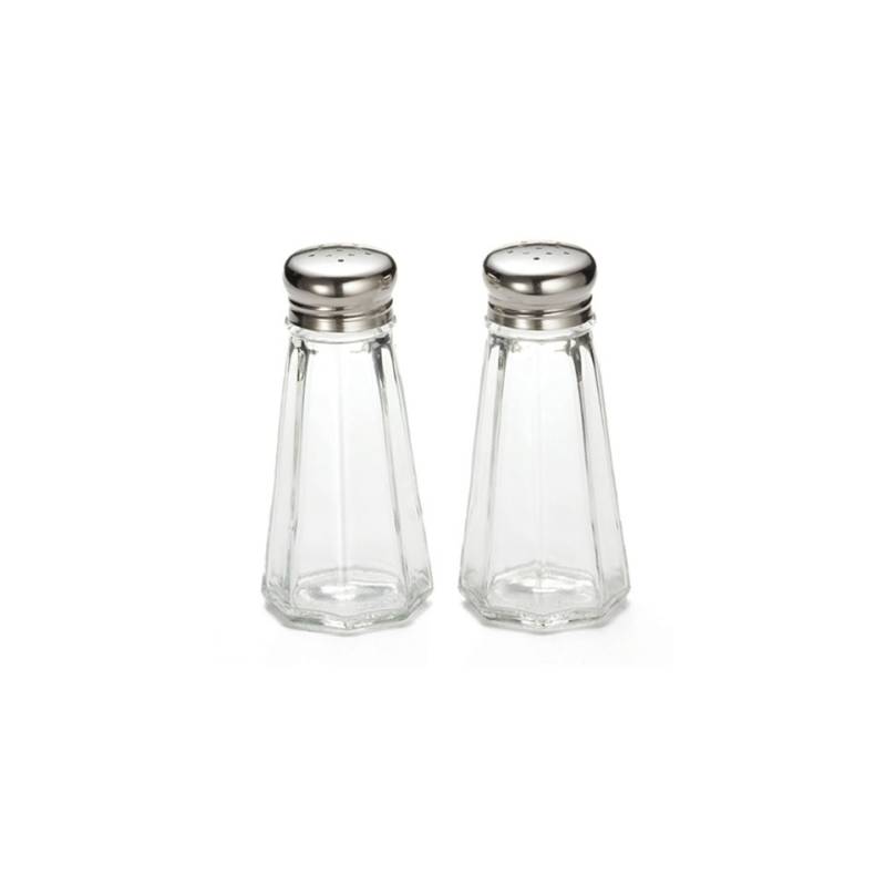 Ribbed glass salt and pepper spreader cm 11.7