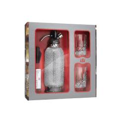 Set sifone soda Classic iSi con bombolette e bicchieri vintage