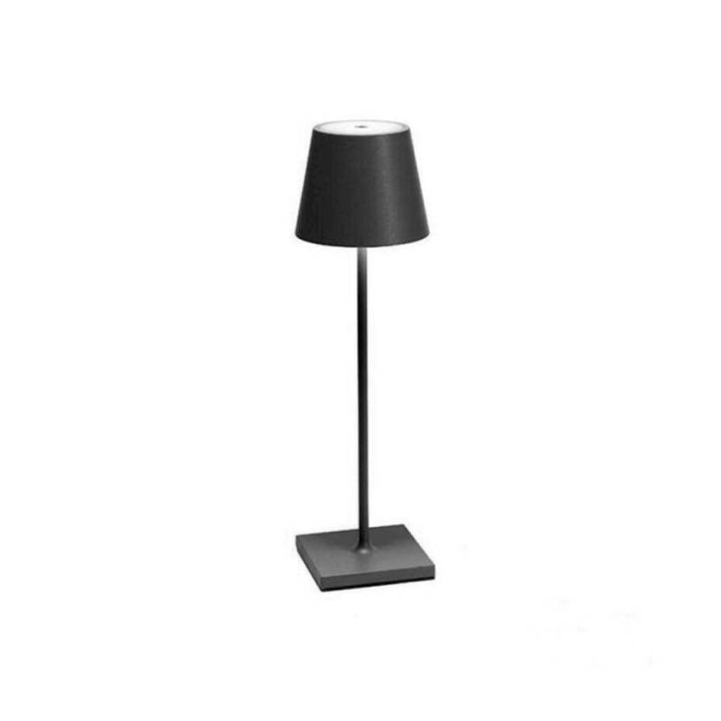 Lampada ricaricabile da tavolo Poldina Zafferano in alluminio grigio fumo cm 38