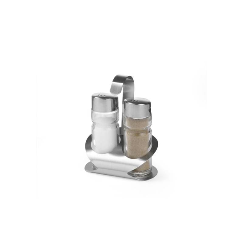 Hendi salt and pepper set in stainless steel and glass